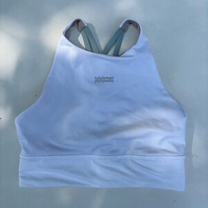 Lululemon Energy Bra High Neck White Strappy Back Move Your Body Size 6